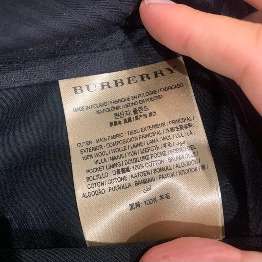 Burberry Trousers Straight-Fit Tailored Wool in Black